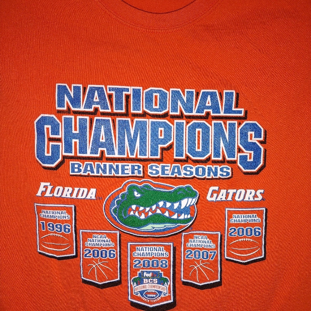 Florida Gators National Champions banner seasons shirt.